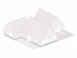 Rodinnů dům Hatley v kanadské provincii Québec, Pelletier de Fontenay + François Abbott, axonometrie