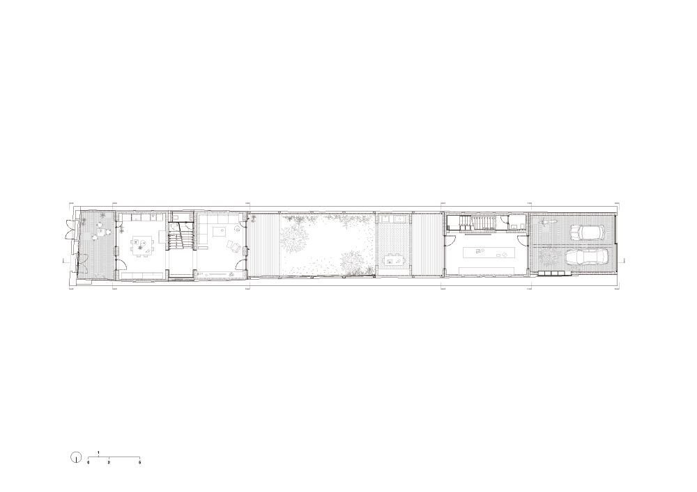 HARQUITECTES, cihlový dům č.p. 1014, půdorys, výkres