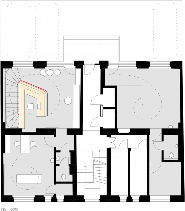 ov-a, Fyzioterapeutická klinika Hometherapy, půdorys 1. NP - foto