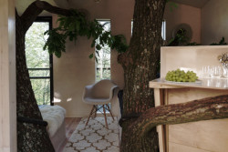 „Stavba je skutečně velmi komfortní, dá se v ní dokonce osprchovat teplou vodou a uvařit si,“ říká Pavol Šiška. (Dubodom od Pavola Šišky ve Svätém Juru)