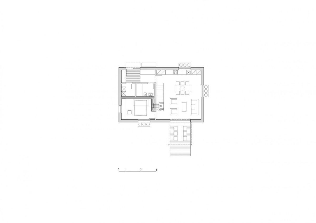 Rodinný dům v Letech, Mimosa architekti, půdorys přízemí