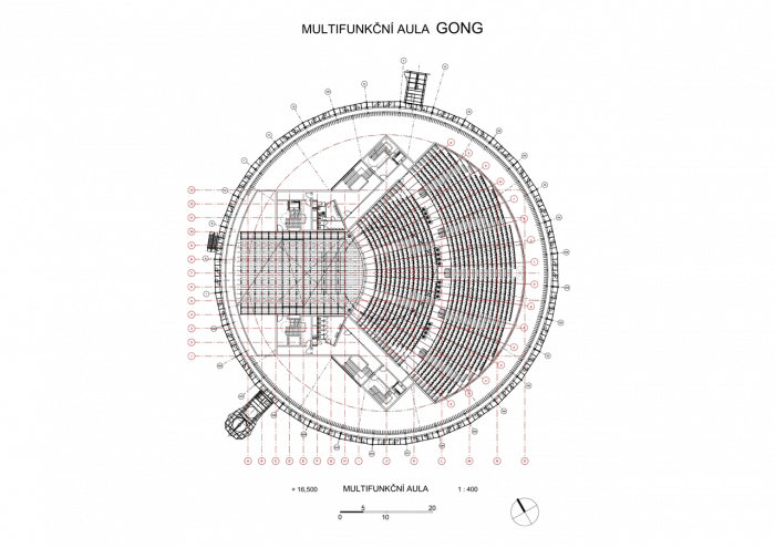 AP ATELIER, Multifunkční aula Gong, půdorys – foto