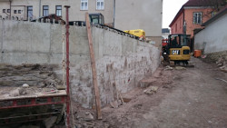 Altán městské knihovny ve Vamberku, výstavba.