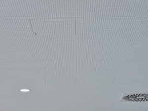 V podhledech jsou použité desky značky Rigips. (Nová škola Via v Berouně; OVA )
