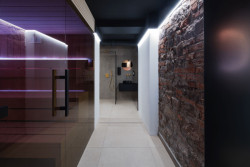 Nově vzniklé wellness umístěné v historických sklepních prostorách (Villa Fitz v Rokycanech, Luni architekti)