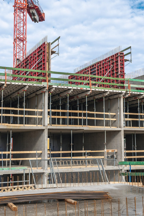 Stropní bednění SKYDECK při výstavbě bytového domu na Opatově v Praze