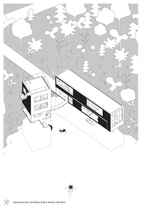 Šimon Marek, Martin Utíkal, Tobiáš Hrabec - Největší Rybník - axonometrie - foto