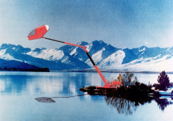 Jan Kaplický, koláž domu s hydraulickým ramenem