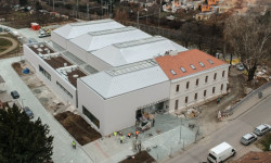 Městská hala Modřice, Atelier bod architekti, nadhled z dronu