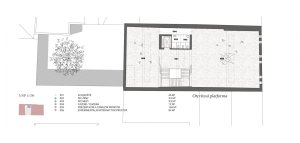 Vítězný návrh Centra současného umění a architektury v Českých Budějovicích od studií AFF Architekten + Malý Chmel, půdorys 5NP