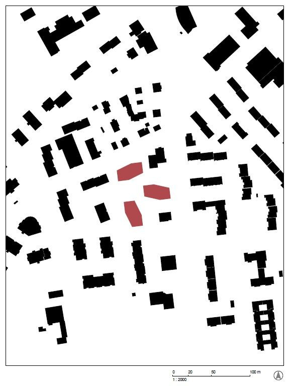 Baumschlager Eberle Architekten, bytový komplex Chilestig, situace, výkres