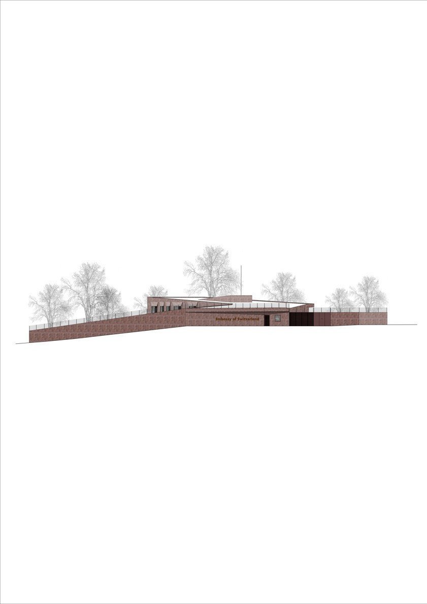 Švýcarská ambasáda v Nairobi, západní pohled, Roeoesli & Maeder Architekten