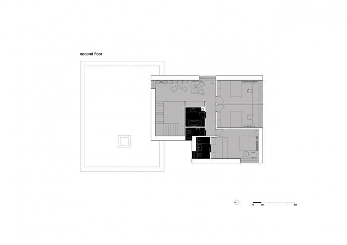 plusminusarchitects, Vrakuňa house, půdorys 1. NP – foto