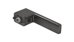 Minimalistické kliky od MP KOVÁNÍ. Zamykají se bez klíču, pomocí tlačítka.