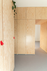 Detail skříní (Rekonstrukce 1+1 v paneláku; Tereza Machačová)