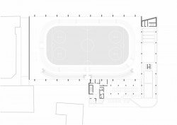 Revitalizace zimního stadionu v Opavě, Qarta Architektura, půdorys 2NP