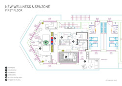 Půdorysné rozložení wellness a spa, projektová studie pro hotel Al Nin