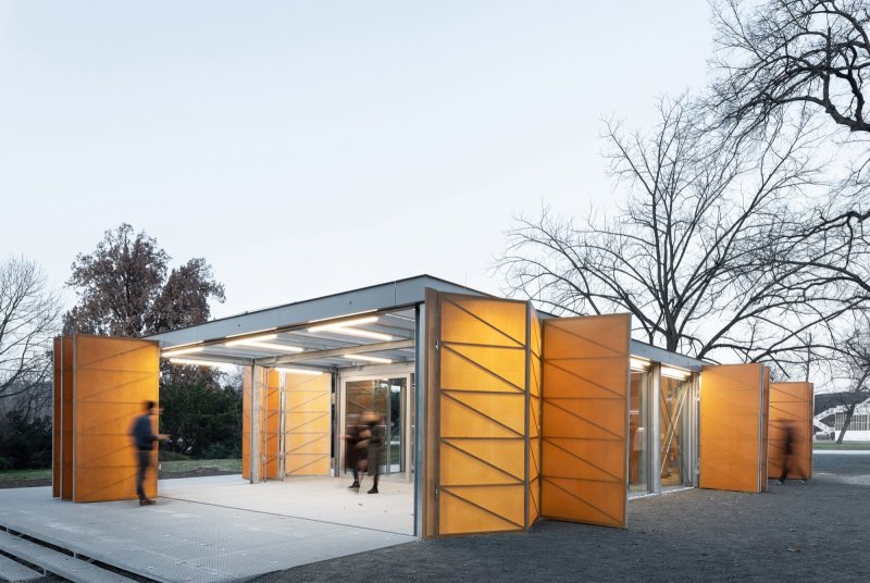 Pavilon na Výstavišti v pražských Holešovicích od studia Papundekl architekti, realizace 2020