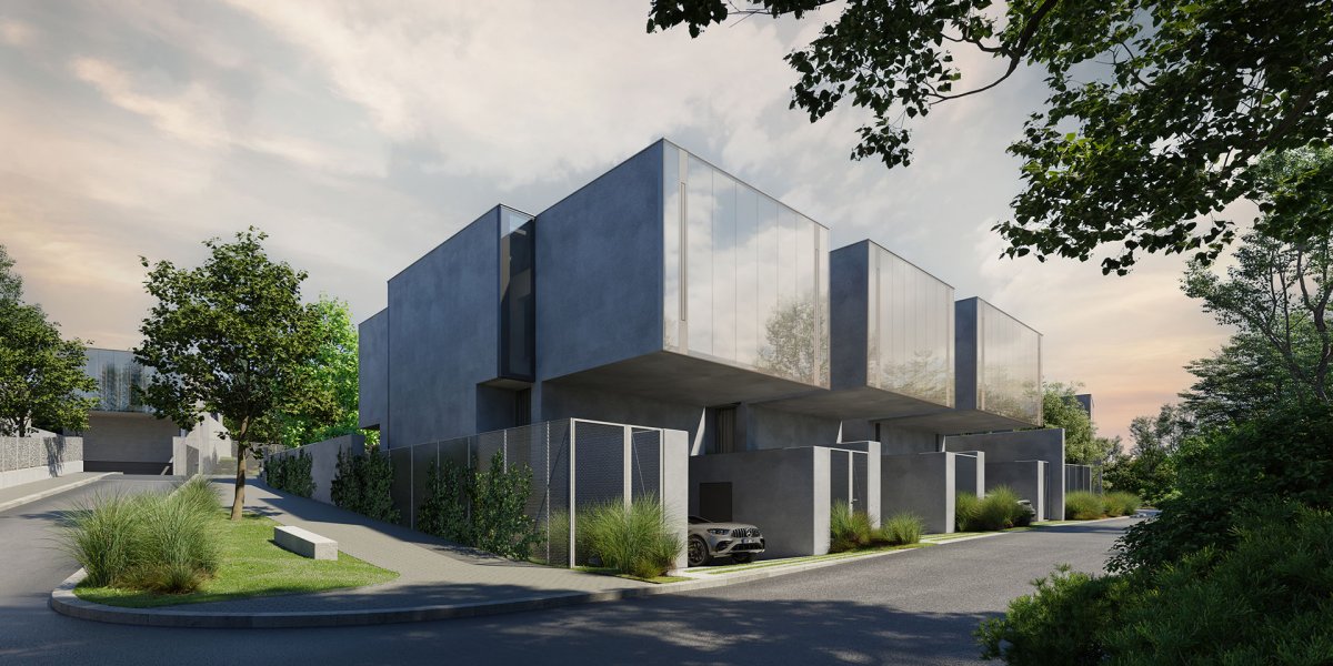Pohled na Sky City Villas z ulice