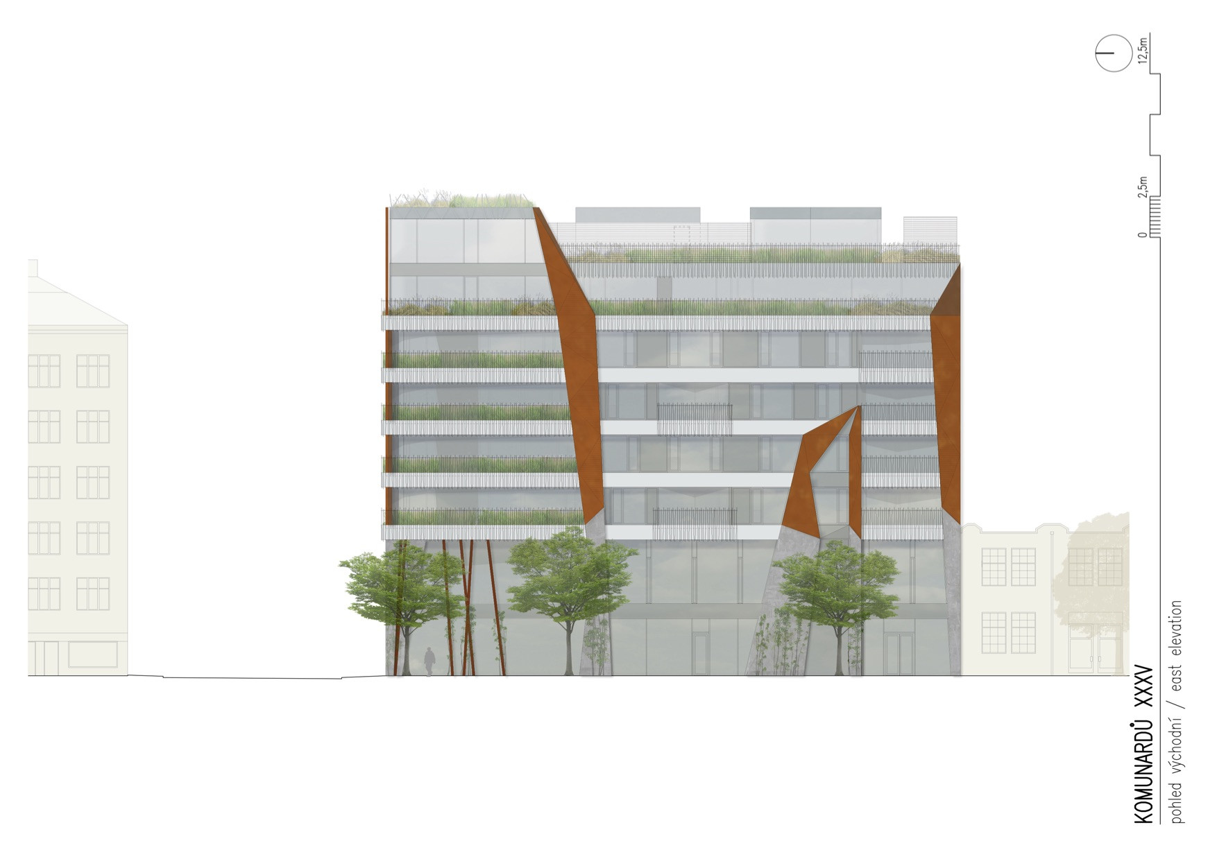 Komunardů XXXV, FIALA+NEMEC, pohled východ