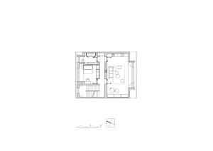 Půdorys 2NP (Rekonstrukce domu na Břevnově; Mimosa architekti)