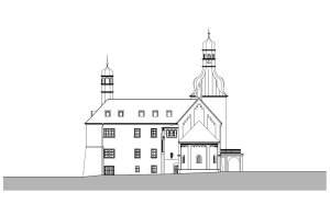 Rekonstrukce arcibiskupského zámku a zahrad na hotel, severní pohled, SHA Šafer Hájek architekti