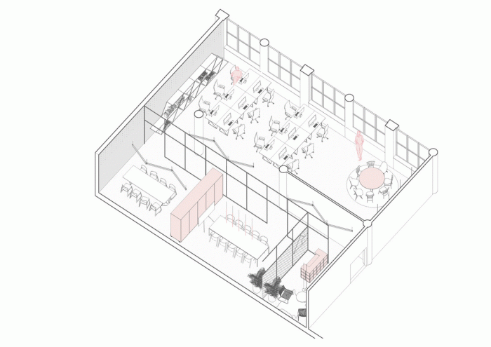 Zlínské kanceláře KHS, řez, Studio COSMO