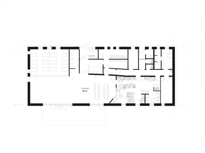 Atelier 8000 (Martin Krupauer, Jiří Střítecký), Mateřská škola v Dobříni, půdorys 1. NP - foto