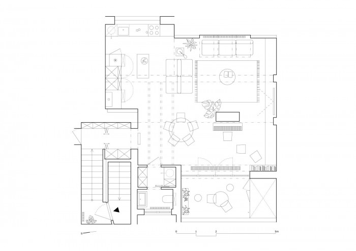 Podkrovní byt v Bratislavě, navržený půdorys, Kilo/Honč