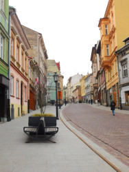 ulice Głęboka, zástavba přelom 19. a 20. století, revitalizace v rámci projektu "Po stopách těšínské tramvaje" 2021-2023