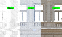 Různé varianty naředění mračen bodů