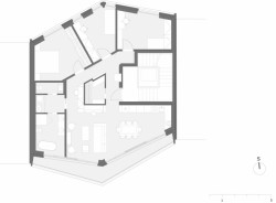 Bytový dům Mydlářka, půdorys 4NP, Doležel Architekti