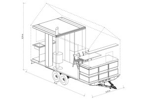 Mobile Hut, axonometrie, ARTIKUL architekti