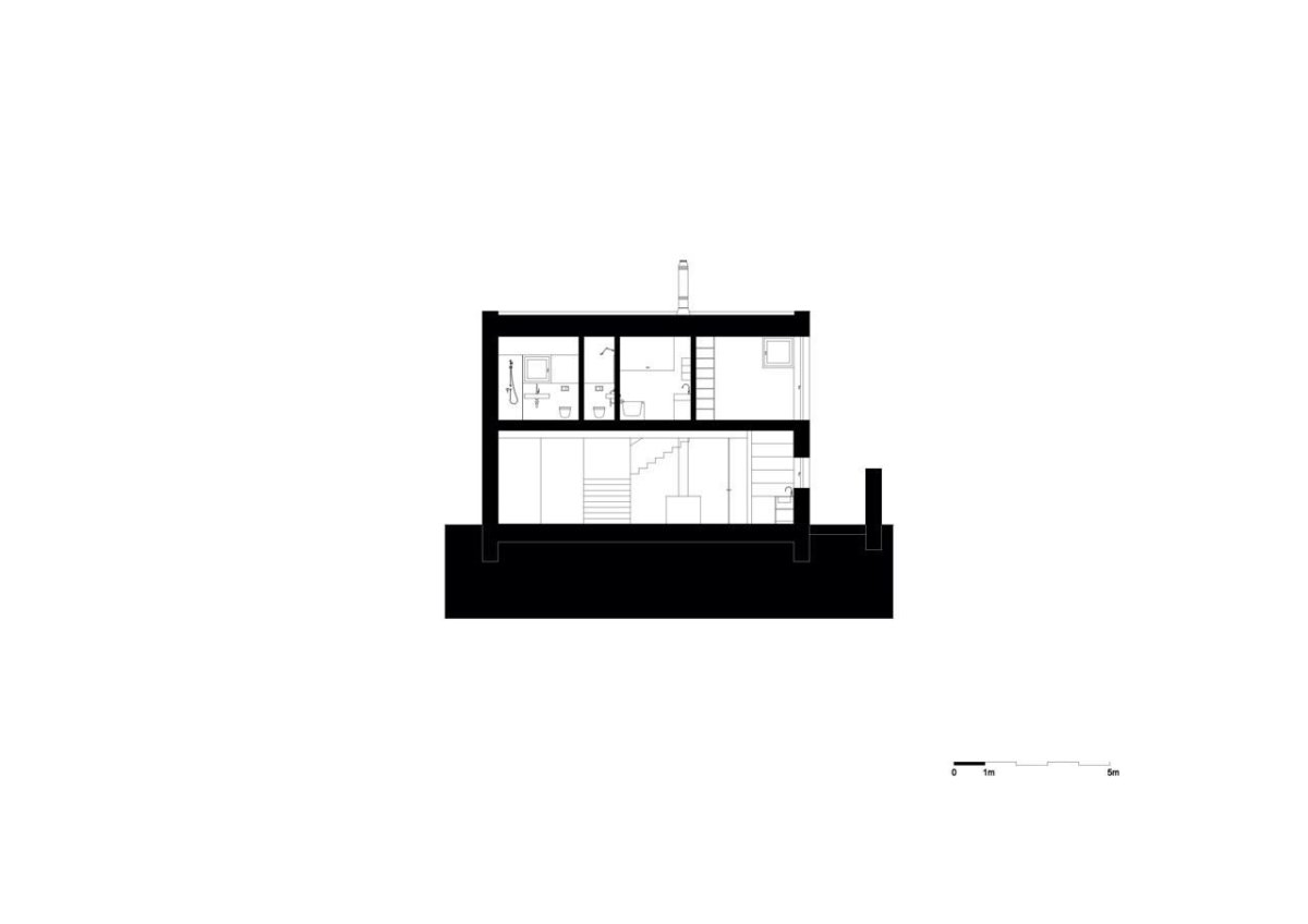 plusminusarchitects, Vrakuňa house, příčný řez – foto