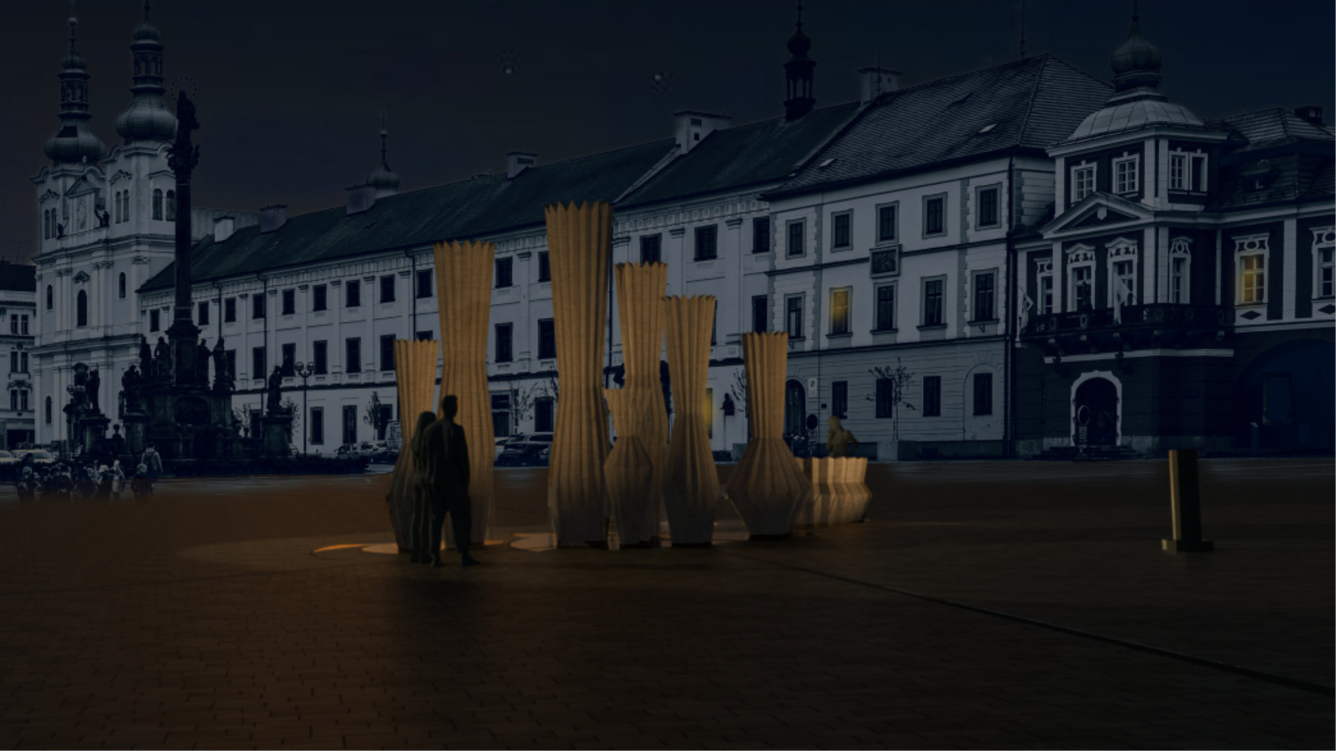 Vizualizace vítězného návrhu na novou kašnu na hradeckém Velkém náměstí 