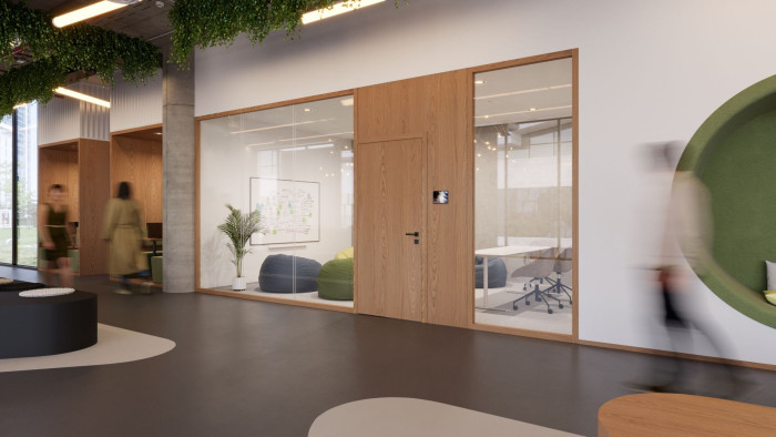 Skleněné příčky ZEN od SAPELI, zaměřené na akustický komfort.