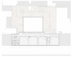 Fakulta rozhlasové a televizní tvorby Slezské univerzity v Katovicích, BAAS Arquitectura + Grupa 5 Architekci + Małeccy Biuro Projektowe, půdorys druhé patro