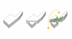 Vítězný návrh bytového domu v Ostravě, schéma, Michal Palaščák, dílna.