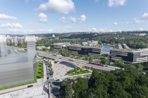Vizualizace návrhu rekonstrukce Libeňského mostu od Petra Teje, Tomáše Caha a Oto Meltera