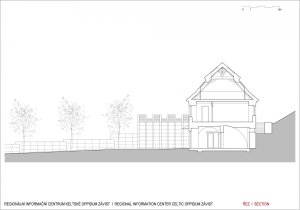 Regionální informační centrum Keltské oppidum Závist, MFA - řez