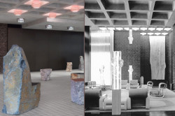 Před a po. Interiéry ambasády prošly proměnou. Vlevo kamenná křesla od designéra Maxe Lamba, vpravo původní interiér od trojice Bočan-Rothbauer-Šrámek.