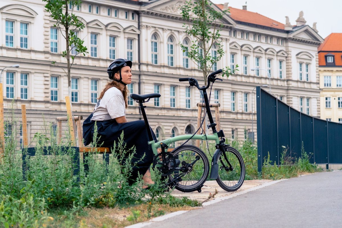 Brno na skládacím kole Brompton