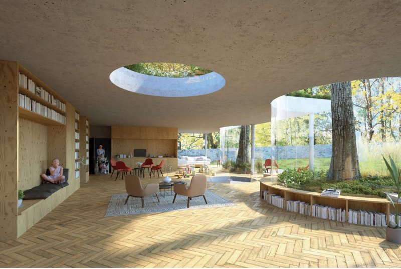 Vítězný návrh přestavby usedlosti Cibulka z dílny studia Petr Hájek Architekti