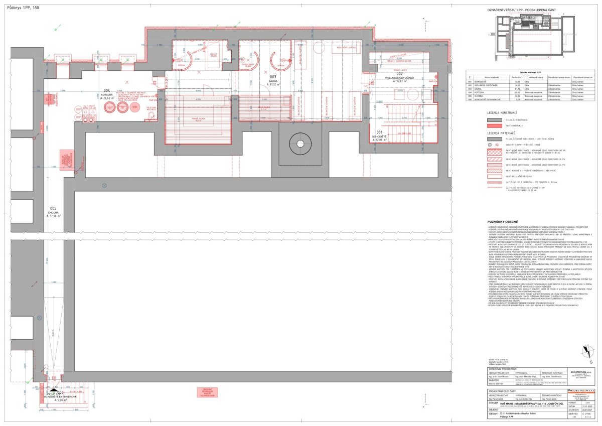 Huť Marie, Architektura s.r.o.: Půdorys 1PP