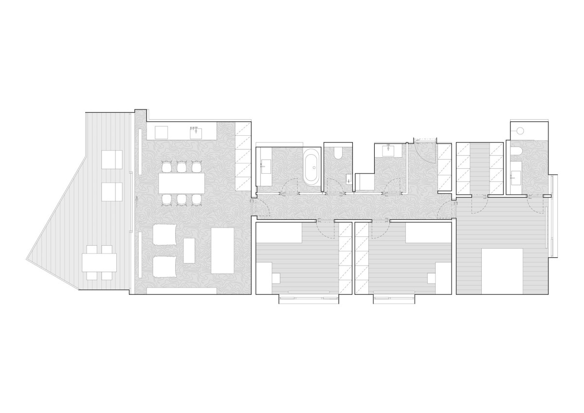 Půdorys (Interiér bytu Flat white; edit! architects)