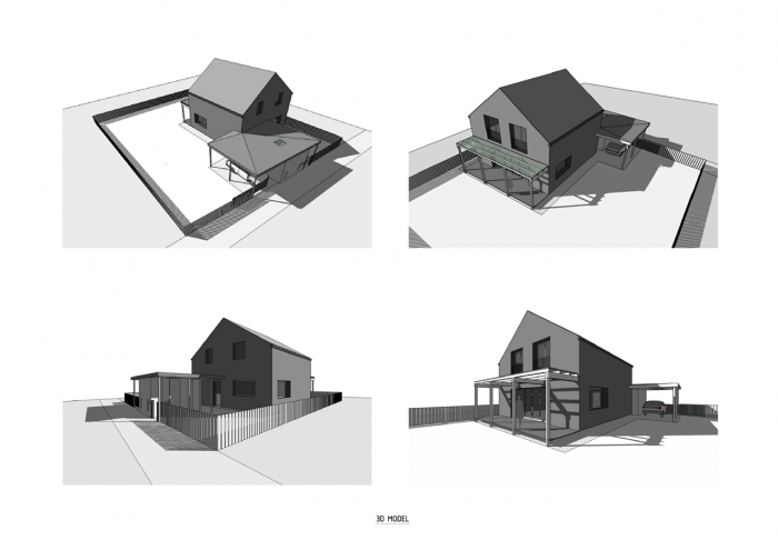 Ondřej Tuček, Rekonstrukce RD Klánovice, axonometrie - foto