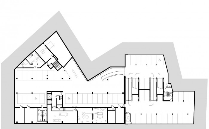 Polyfunkční objekt DORN, půdorys 1PP, Atelier RAW
