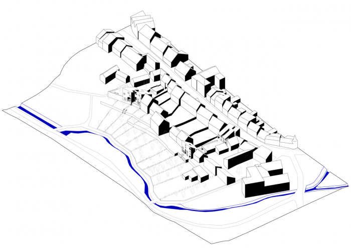 Martin Holba, Úštěcké svahy jižní, axonometrie, parcelace - foto