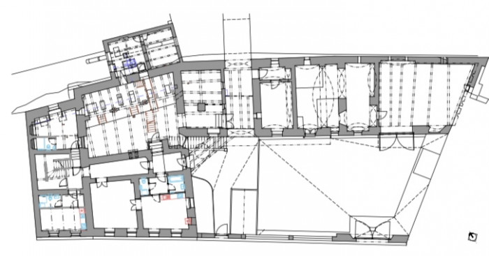Obnova Bízkova válcového mlýna, Jirsa Architekti, půdorys 1NP