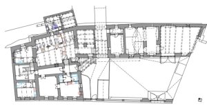 Obnova Bízkova válcového mlýna, Jirsa Architekti, půdorys 1NP